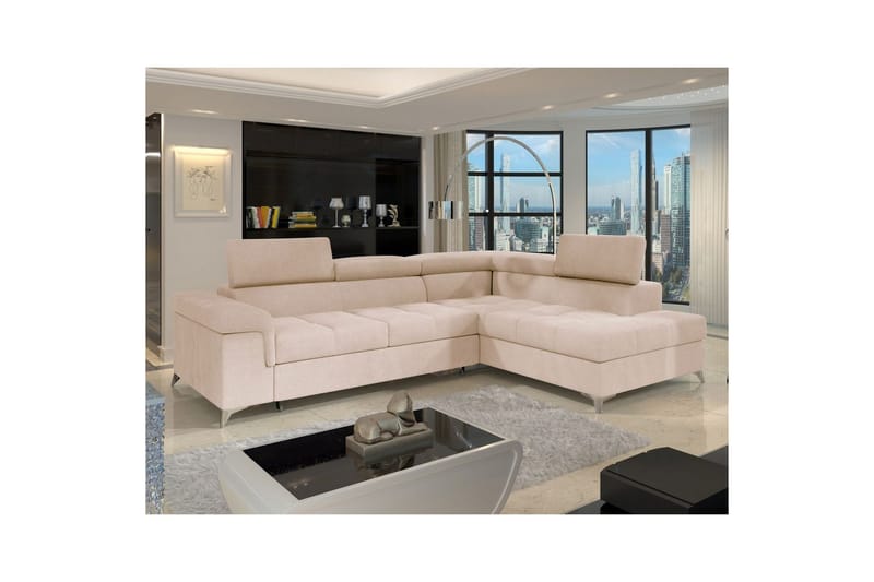 Divaani Eltap Eridano 275x202x88 cm - Raquel 18, Beige, Oikea - Huonekalut - Sohva - Vuodesohva