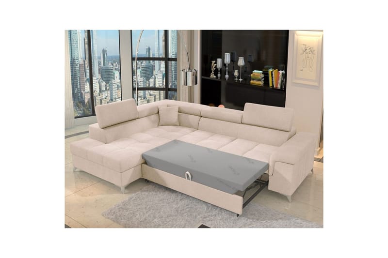 Divaani Eltap Eridano 275x202x88 cm - Raquel 18, Beige, Vasen - Huonekalut - Sohva - Vuodesohva