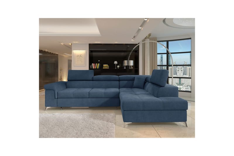Divaani Eltap Eridano 275x202x88 cm - Raquel 40, Sininen, Oikea - Huonekalut - Sohva - Vuodesohva