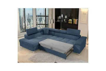 Divaani Eltap Eridano 275x202x88 cm - Raquel 40, Sininen, Vasen - Huonekalut - Sohva - Vuodesohva