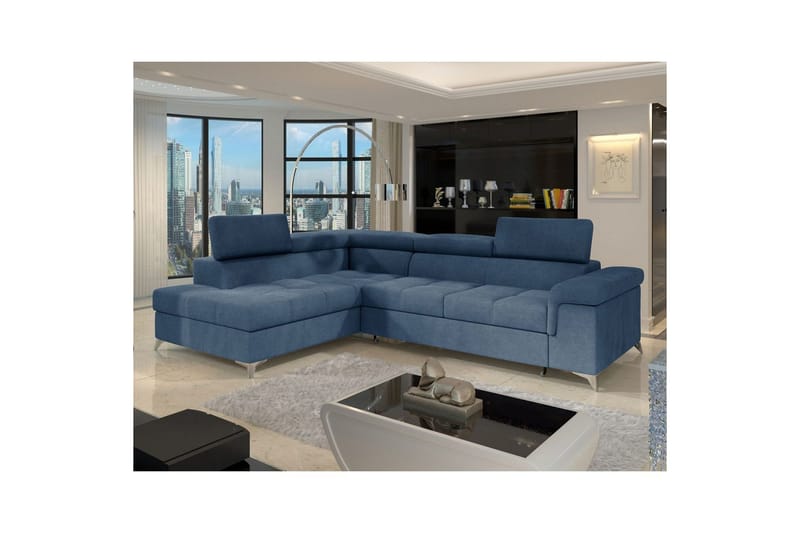 Divaani Eltap Eridano 275x202x88 cm - Raquel 40, Sininen, Vasen - Huonekalut - Sohva - Vuodesohva