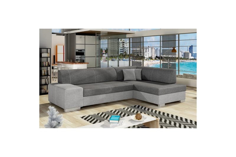 Divaani Eltap Fabio 268x167x73 cm - Sawana 05, Sawana 21, Harmaa, Oikea - Huonekalut - Sohva - Vuodesohva