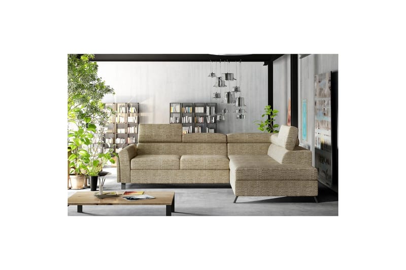 Divaani Eltap Kairos 265x200x92 cm - Berlin 03, Beige, Oikea - Huonekalut - Sohva - Vuodesohva