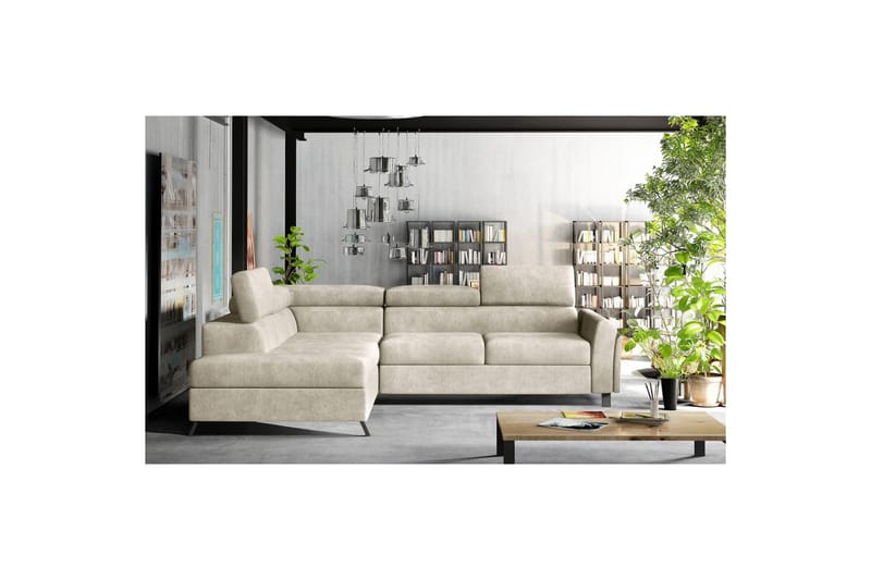 Divaani Eltap Kairos 265x200x92 cm - Dora 21, Beige, Vasen - Huonekalut - Sohva - Vuodesohva