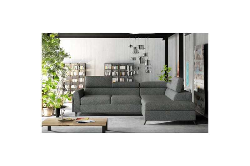 Divaani Eltap Kairos 265x200x92 cm - Inari 96, Tummanharmaa, Oikea - Huonekalut - Sohva - Vuodesohva