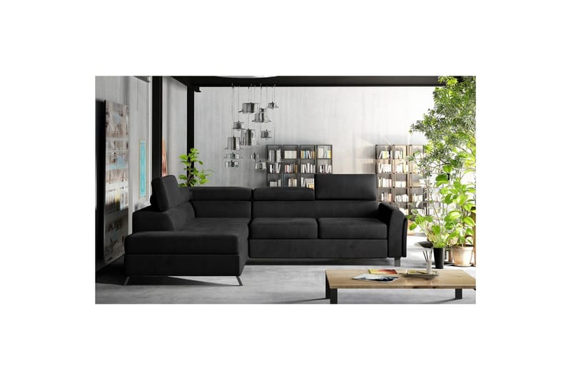 Divaani Eltap Kairos 265x200x92 cm - Matta Sametti 99, Sininen, Vasen - Huonekalut - Sohva - Vuodesohva