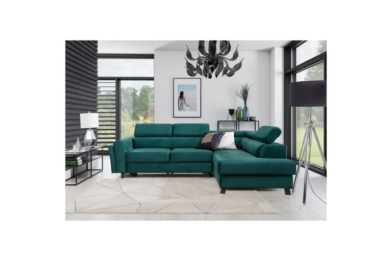 Divaani Eltap Kairos 265x200x92 cm, Monoliitti 37, Vihreä, Oikea