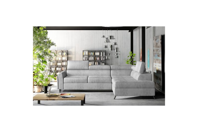 Divaani Eltap Kairos 265x200x92 cm - Monoliitti 84, Vaaleanharmaa, Oikea - Huonekalut - Sohva - Vuodesohva