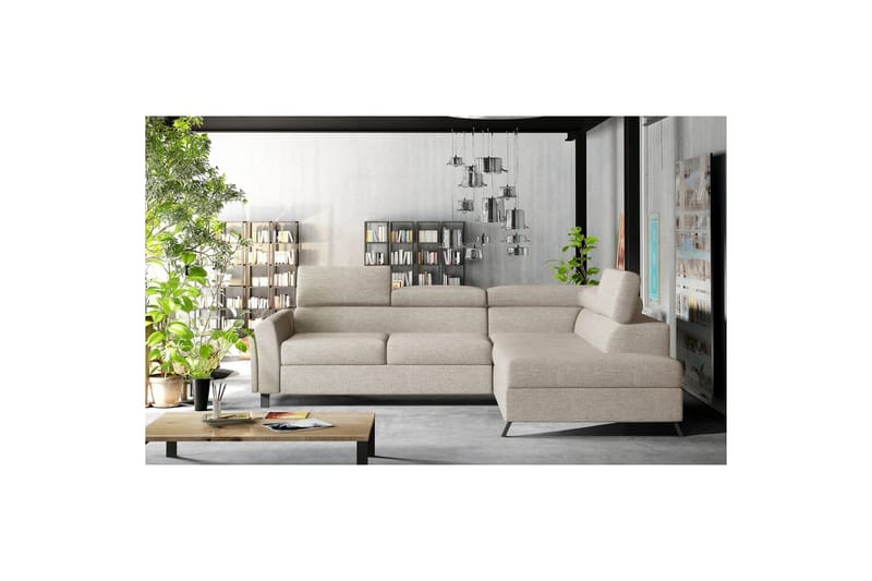 Divaani Eltap Kairos 265x200x92 cm - Päällinen 02, Vaaleanharmaa, Oikea - Huonekalut - Sohva - Vuodesohva