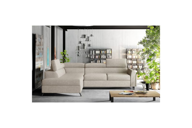 Divaani Eltap Kairos 265x200x92 cm - Päällinen 02, Vaaleanharmaa, Vasen - Huonekalut - Sohva - Vuodesohva
