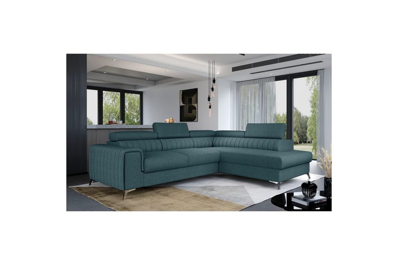 Divaani Eltap Laurence 278x205x92 cm - Grande 75, Vihreä, Oikea - Huonekalut - Sohva - Vuodesohva
