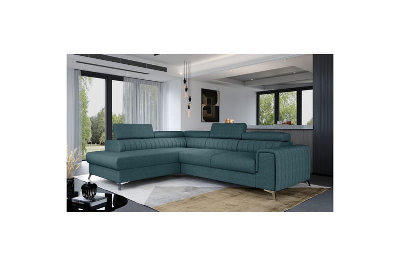 Divaani Eltap Laurence 278x205x92 cm - Grande 75, Vihreä, Vasen - Huonekalut - Sohva - Vuodesohva