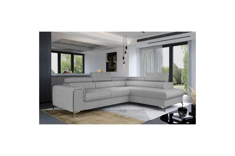 Divaani Eltap Laurence 278x205x92 cm - Grande 81, Harmaa, Oikea - Huonekalut - Sohva - Vuodesohva