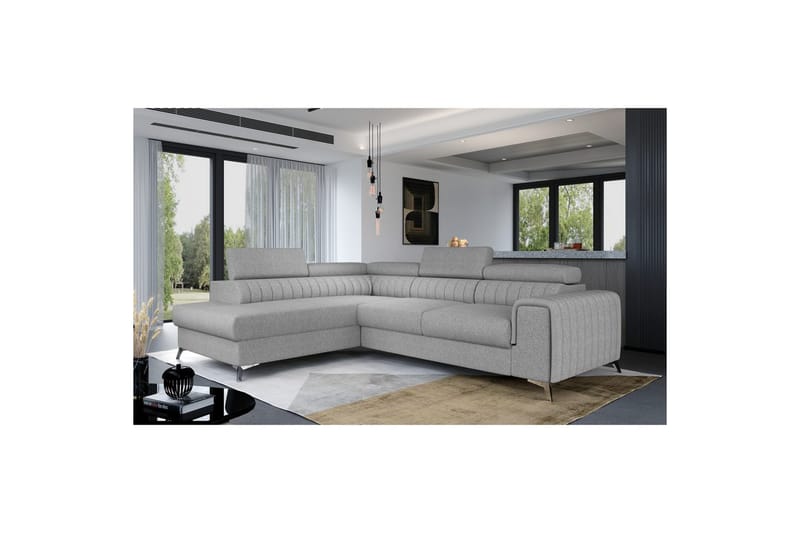 Divaani Eltap Laurence 278x205x92 cm - Grande 81, Harmaa, Vasen - Huonekalut - Sohva - Vuodesohva