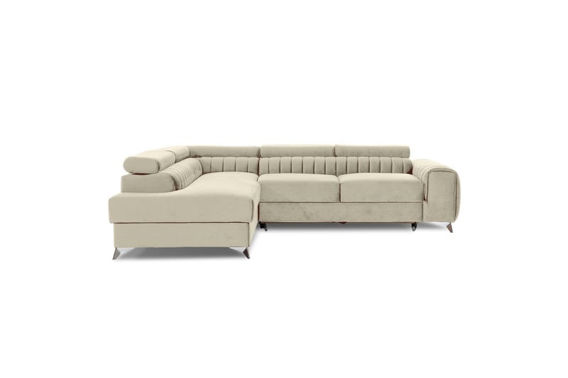 Divaani Eltap Laurence 278x205x92 cm - Monoliitti 04, Vaalea beige, Oikea - Huonekalut - Sohva - Vuodesohva
