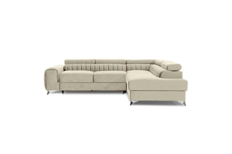 Divaani Eltap Laurence 278x205x92 cm - Monoliitti 04, Vaalea beige, Oikea - Huonekalut - Sohva - Vuodesohva