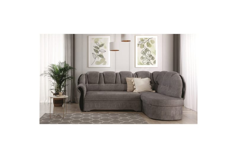 Divaani Eltap Lord 243x180x112 cm - Dora 21, Beige, Oikea - Huonekalut - Sohva - Vuodesohva