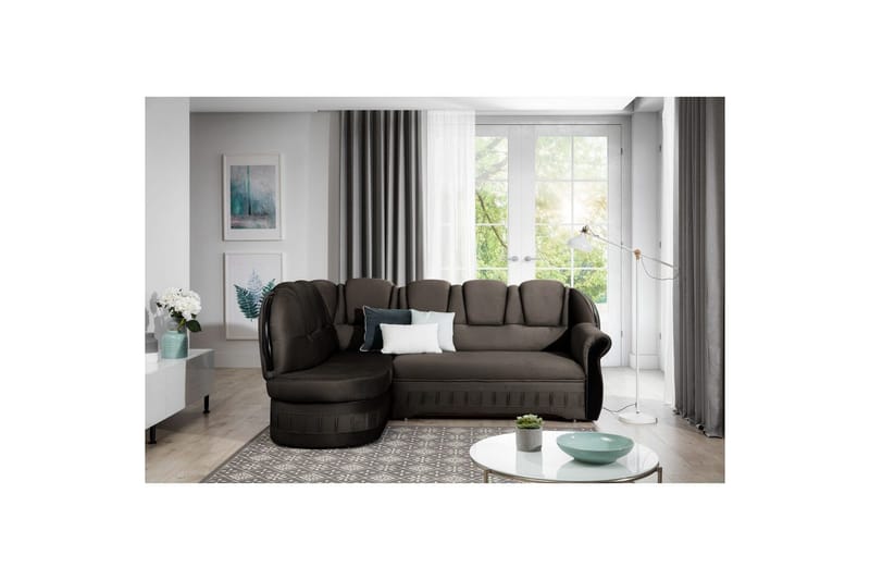 Divaani Eltap Lord 243x180x112 cm - Monoliitti 29, Tumma ruskea, Vasen - Huonekalut - Sohva - Vuodesohva