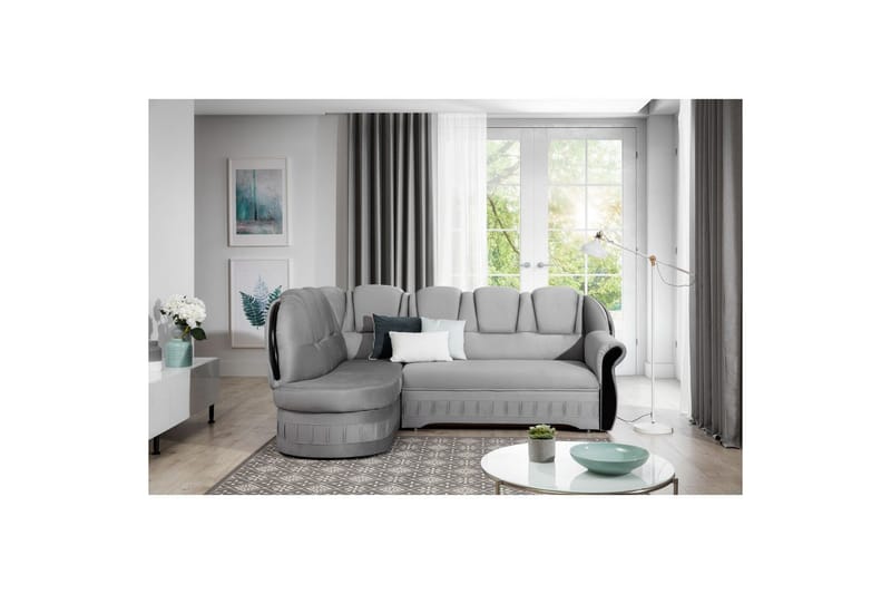 Divaani Eltap Lord 243x180x112 cm - Monoliitti 84, Vaaleanharmaa, Vasen - Huonekalut - Sohva - Vuodesohva