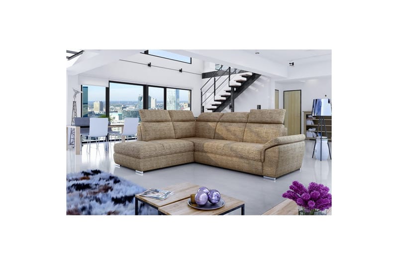 Divaani Eltap Loreto 260x210x102 cm - Berlin 03, Beige, Vasen - Huonekalut - Sohva - Vuodesohva