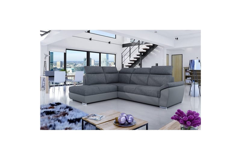 Divaani Eltap Loreto 260x210x102 cm - Inari 96, Soft 29, Tummanharmaa, Harmaa, Vasen - Huonekalut - Sohva - Vuodesohva