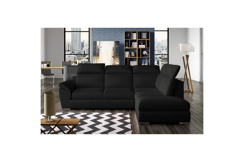 Divaani Eltap Loreto 260x210x102 cm - Matta Sametti 99, Sininen, Oikea - Huonekalut - Sohva - Vuodesohva