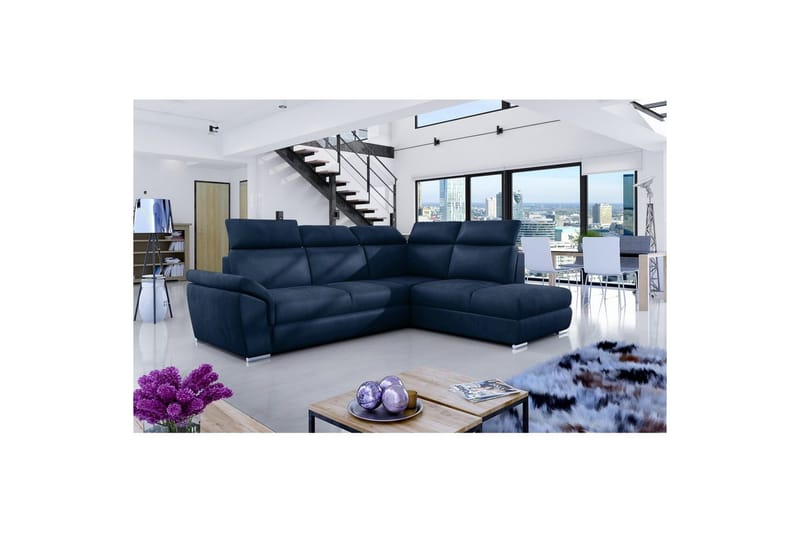 Divaani Eltap Loreto 260x210x102 cm - Monoliitti 77, Sininen, Oikea - Huonekalut - Sohva - Vuodesohva