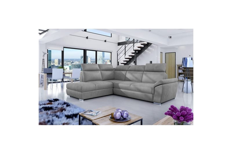 Divaani Eltap Loreto 260x210x102 cm, Monoliitti 84, Vaaleanharmaa, Vasen