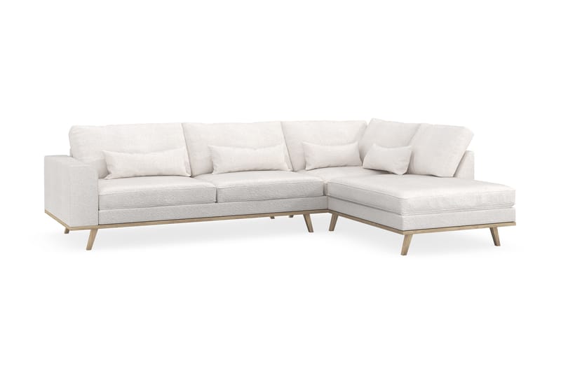 Copenhagen 4-istuttava Oikeakätinen L-muotoinen Divaanisohva Bouclélla - Valkoinen - Huonekalut - Sohva - Divaanisohva - 4 istuttava sohva divaanilla