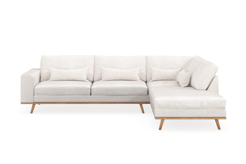 Copenhagen 4-istuttava Oikeakätinen L-muotoinen Divaanisohva Bouclélla - Valkoinen - Huonekalut - Sohva - Divaanisohva - 4 istuttava sohva divaanilla