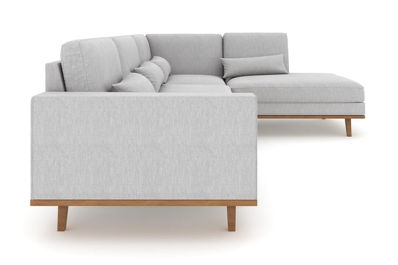 Copenhagen 4-istuttava Oikeakätinen L-muotoinen Divaanisohva Kankaalla - Harmaa - Huonekalut - Sohva - Divaanisohva - 4 istuttava sohva divaanilla