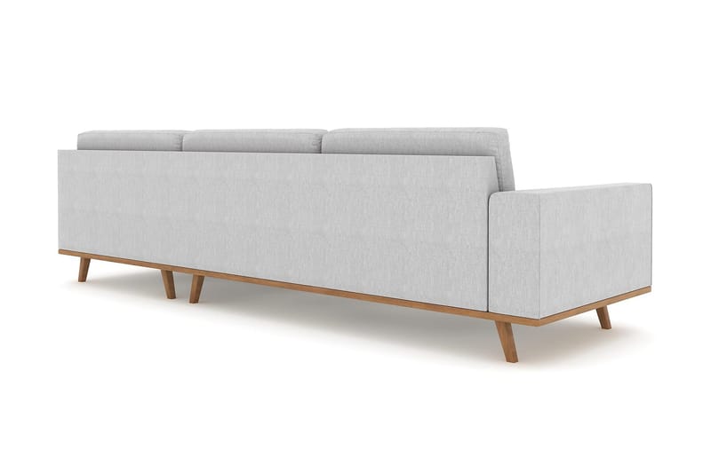 Copenhagen 4-istuttava Oikeakätinen L-muotoinen Divaanisohva Kankaalla - Harmaa - Huonekalut - Sohva - Divaanisohva - 4 istuttava sohva divaanilla