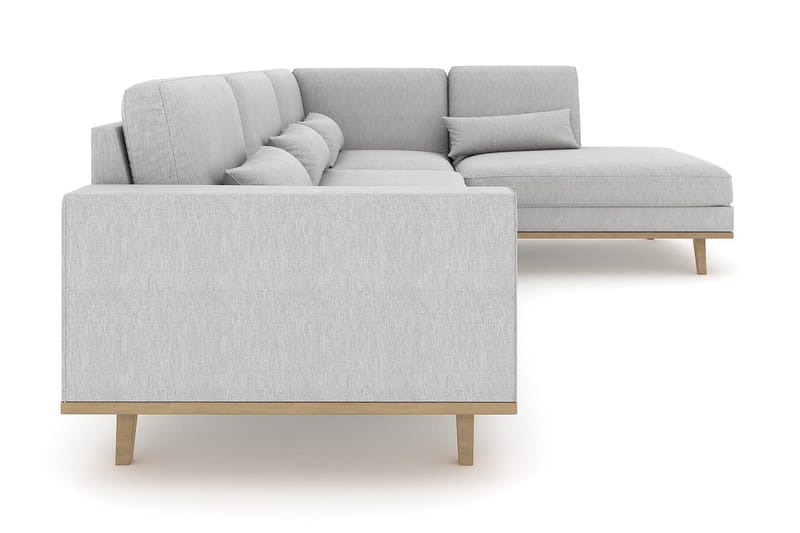 Copenhagen 4-istuttava Oikeakätinen L-muotoinen Divaanisohva Kankaalla - Harmaa - Huonekalut - Sohva - Divaanisohva - 4 istuttava sohva divaanilla
