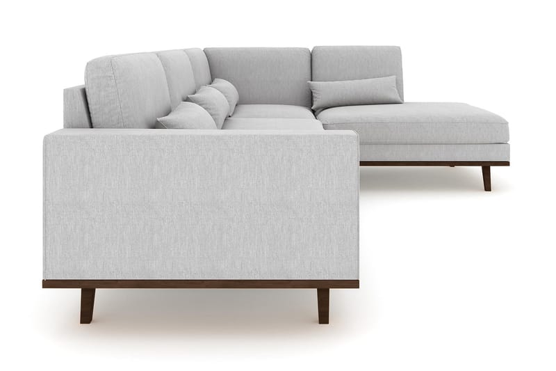 Copenhagen 4-istuttava Oikeakätinen L-muotoinen Divaanisohva Kankaalla - Harmaa - Huonekalut - Sohva - Divaanisohva - 4 istuttava sohva divaanilla