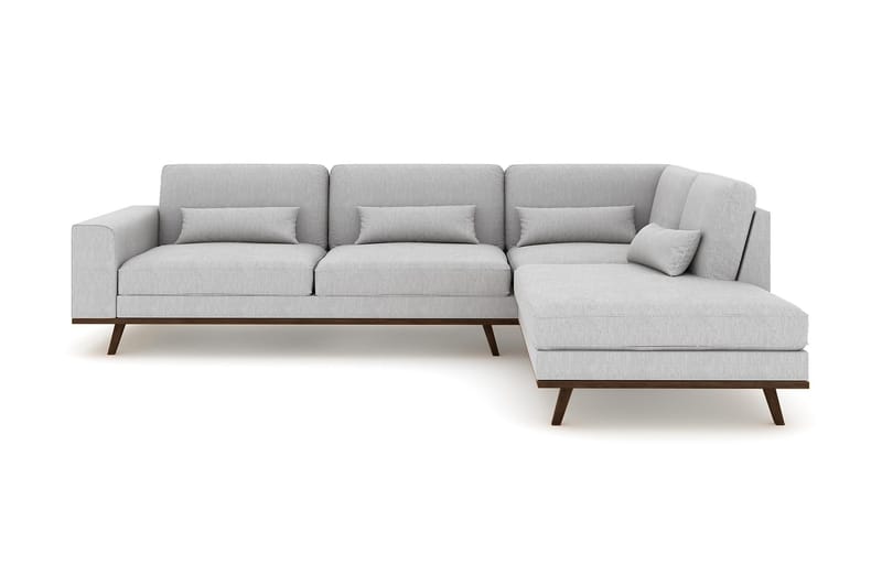 Copenhagen 4-istuttava Oikeakätinen L-muotoinen Divaanisohva Kankaalla - Harmaa - Huonekalut - Sohva - Divaanisohva - 4 istuttava sohva divaanilla