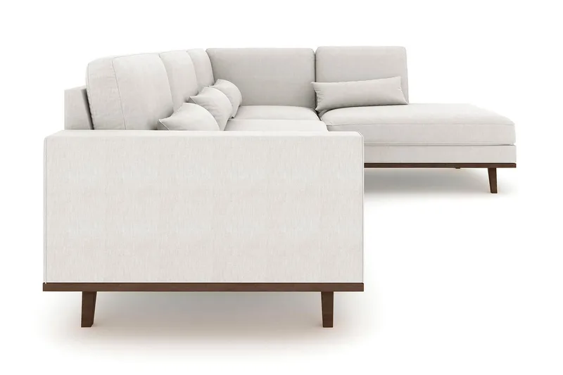 Copenhagen 4-istuttava Oikeakätinen L-muotoinen Divaanisohva Kankaalla - Vaaleanharmaa - Huonekalut - Sohva - Divaanisohva - 4 istuttava sohva divaanilla