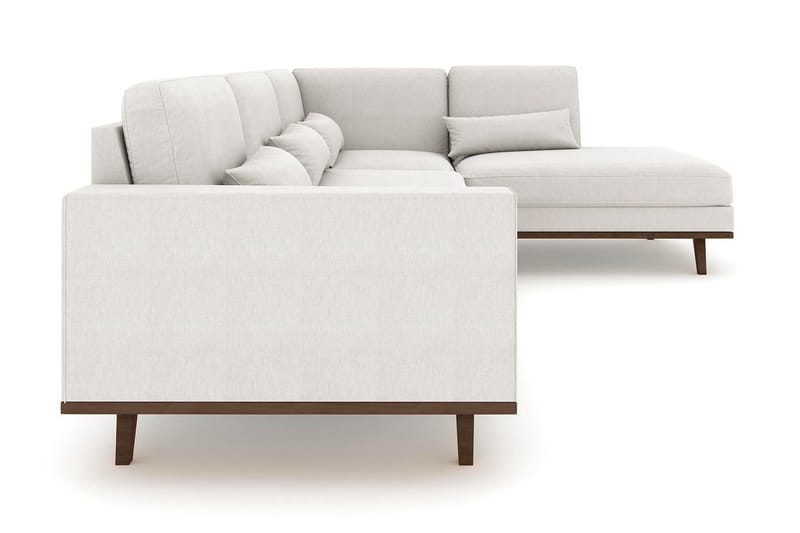 Copenhagen 4-istuttava Oikeakätinen L-muotoinen Divaanisohva Kankaalla - Vaaleanharmaa - Huonekalut - Sohva - Divaanisohva - 4 istuttava sohva divaanilla