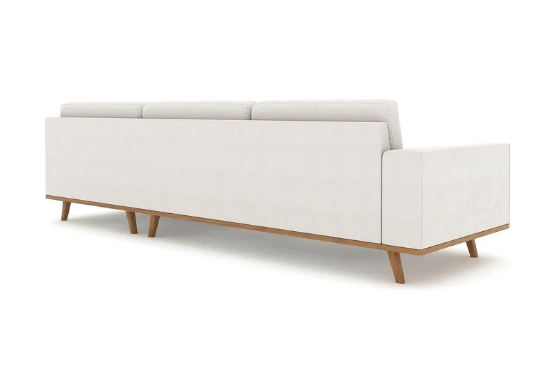 Copenhagen 4-istuttava Oikeakätinen L-muotoinen Divaanisohva Kankaalla - Vaaleanharmaa - Huonekalut - Sohva - Divaanisohva - 4 istuttava sohva divaanilla