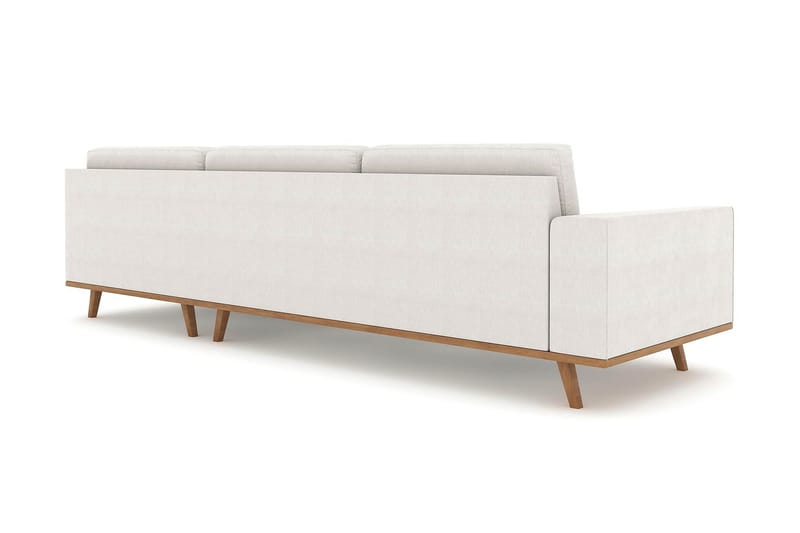 Copenhagen 4-istuttava Oikeakätinen L-muotoinen Divaanisohva Kankaalla - Vaaleanharmaa - Huonekalut - Sohva - Divaanisohva - 4 istuttava sohva divaanilla