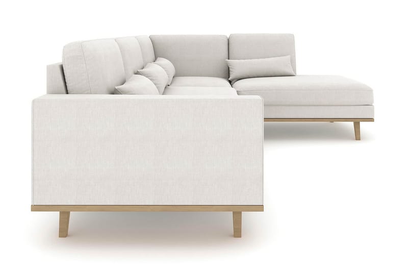 Copenhagen 4-istuttava Oikeakätinen L-muotoinen Divaanisohva Kankaalla - Vaaleanharmaa - Huonekalut - Sohva - Divaanisohva - 4 istuttava sohva divaanilla