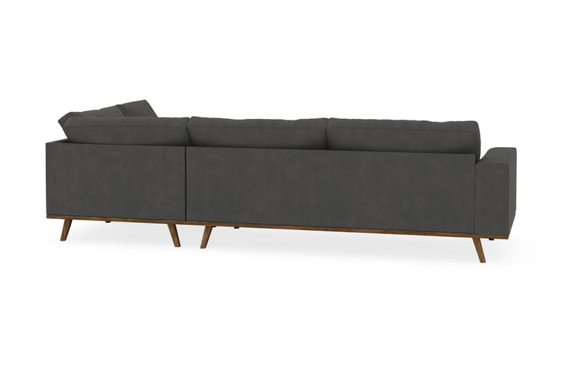 Copenhagen 4-istuttava Oikeakätinen L-muotoinen Divaanisohva Manchester-kankaalla - Tummanharmaa - Huonekalut - Sohva - Divaanisohva - 4 istuttava sohva divaanilla