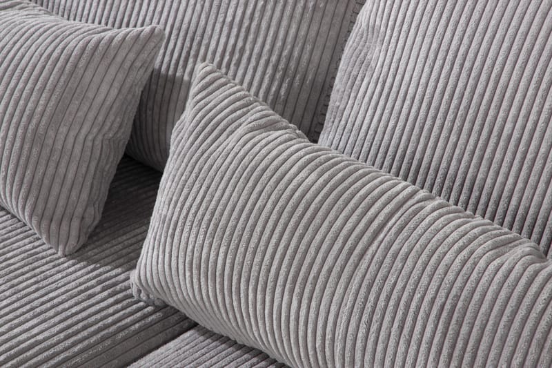 Copenhagen 4-istuttava Oikeakätinen L-muotoinen Divaanisohva Manchester-kankaalla - Vaaleanharmaa - Huonekalut - Sohva - Divaanisohva - 4 istuttava sohva divaanilla