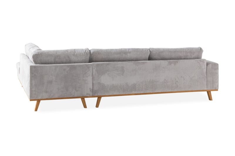 Copenhagen 4-istuttava Oikeakätinen L-muotoinen Divaanisohva Manchester-kankaalla - Vaaleanharmaa - Huonekalut - Sohva - Divaanisohva - 4 istuttava sohva divaanilla