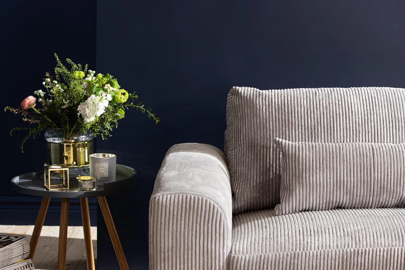 Copenhagen 4-istuttava Oikeakätinen L-muotoinen Divaanisohva Manchester-kankaalla - Vaaleanharmaa - Huonekalut - Sohva - Divaanisohva - 4 istuttava sohva divaanilla