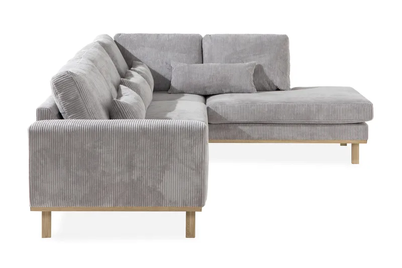 Copenhagen 4-istuttava Oikeakätinen L-muotoinen Divaanisohva Manchester-kankaalla - Vaaleanharmaa - Huonekalut - Sohva - Divaanisohva - 4 istuttava sohva divaanilla