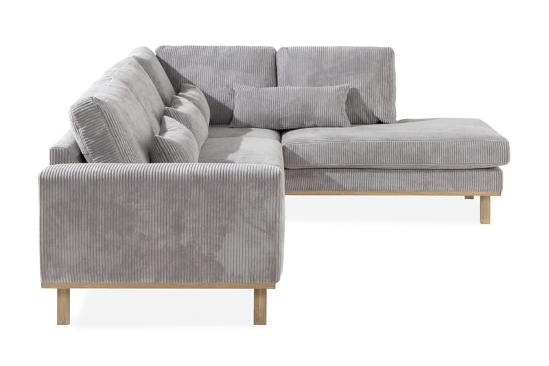 Copenhagen 4-istuttava Oikeakätinen L-muotoinen Divaanisohva Manchester-kankaalla - Vaaleanharmaa - Huonekalut - Sohva - Divaanisohva - 4 istuttava sohva divaanilla