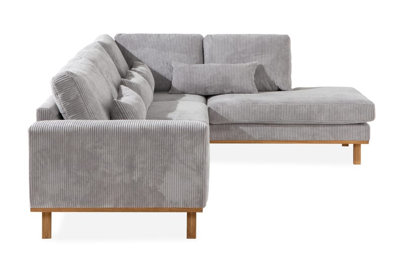 Copenhagen 4-istuttava Oikeakätinen L-muotoinen Divaanisohva Manchester-kankaalla - Vaaleanharmaa - Huonekalut - Sohva - Divaanisohva - 4 istuttava sohva divaanilla