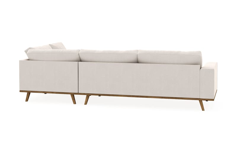 Copenhagen 4-istuttava Oikeakätinen L-muotoinen Divaanisohva Sametilla - Kermanvalkoinen - Huonekalut - Sohva - Divaanisohva - 4 istuttava sohva divaanilla