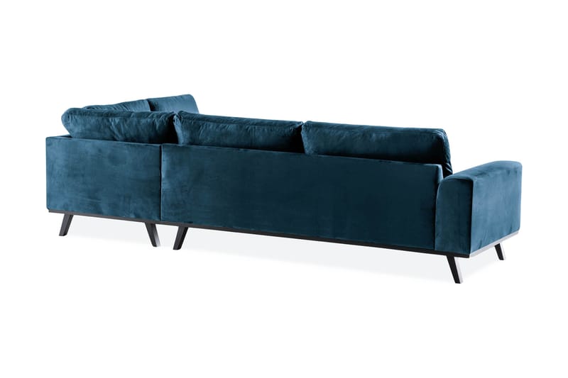Copenhagen 4-istuttava Oikeakätinen L-muotoinen Divaanisohva Sametilla - Sininen - Huonekalut - Sohva - Divaanisohva - 4 istuttava sohva divaanilla