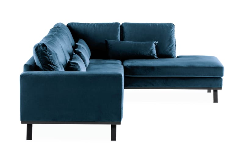Copenhagen 4-istuttava Oikeakätinen L-muotoinen Divaanisohva Sametilla - Sininen - Huonekalut - Sohva - Divaanisohva - 4 istuttava sohva divaanilla